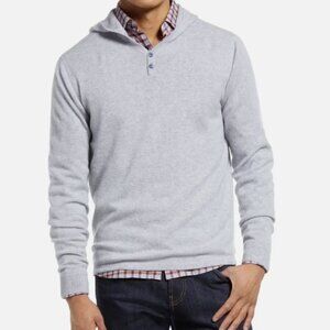 Johnnie - O DEARBORN Hooded Sweater 100% Cashmere Gray Sz L